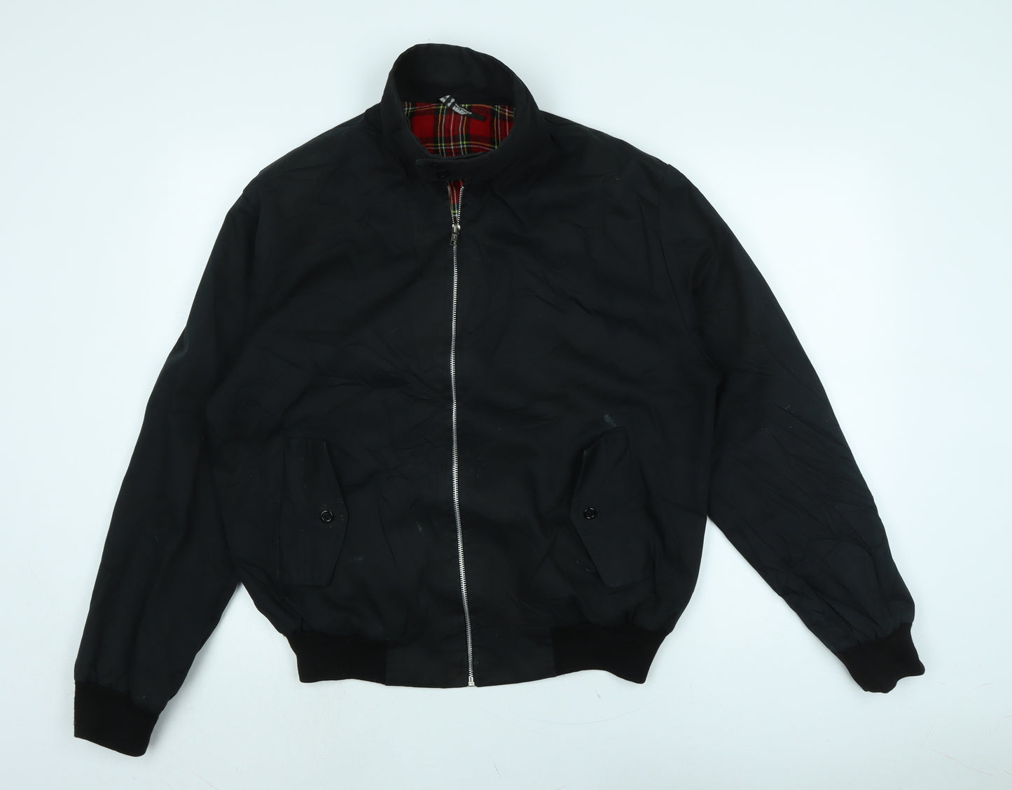 Made in England Mens Black Bomber Jacket Jacket Size 46 Zip