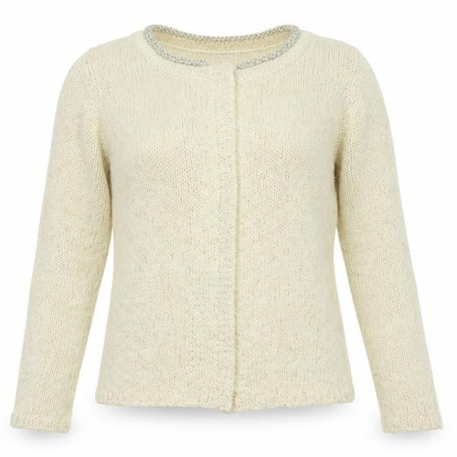 Vera Moda Womens Ivory Crew Neck Cotton Cardigan Jumper Size S