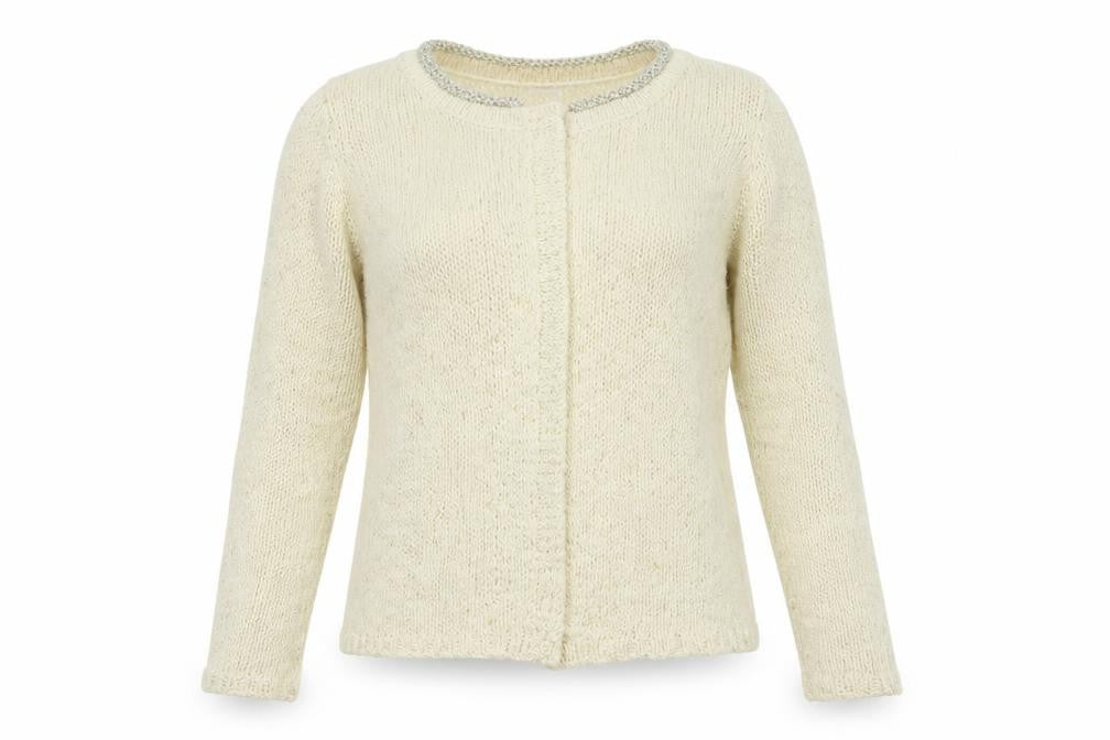 Vera Moda Womens Ivory Crew Neck Cotton Cardigan Jumper Size S