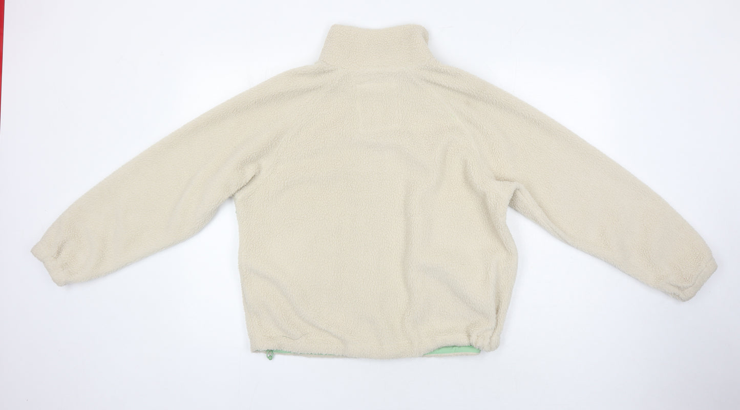 M&S Womens Ivory Herringbone Jacket Size 8 - Waxed