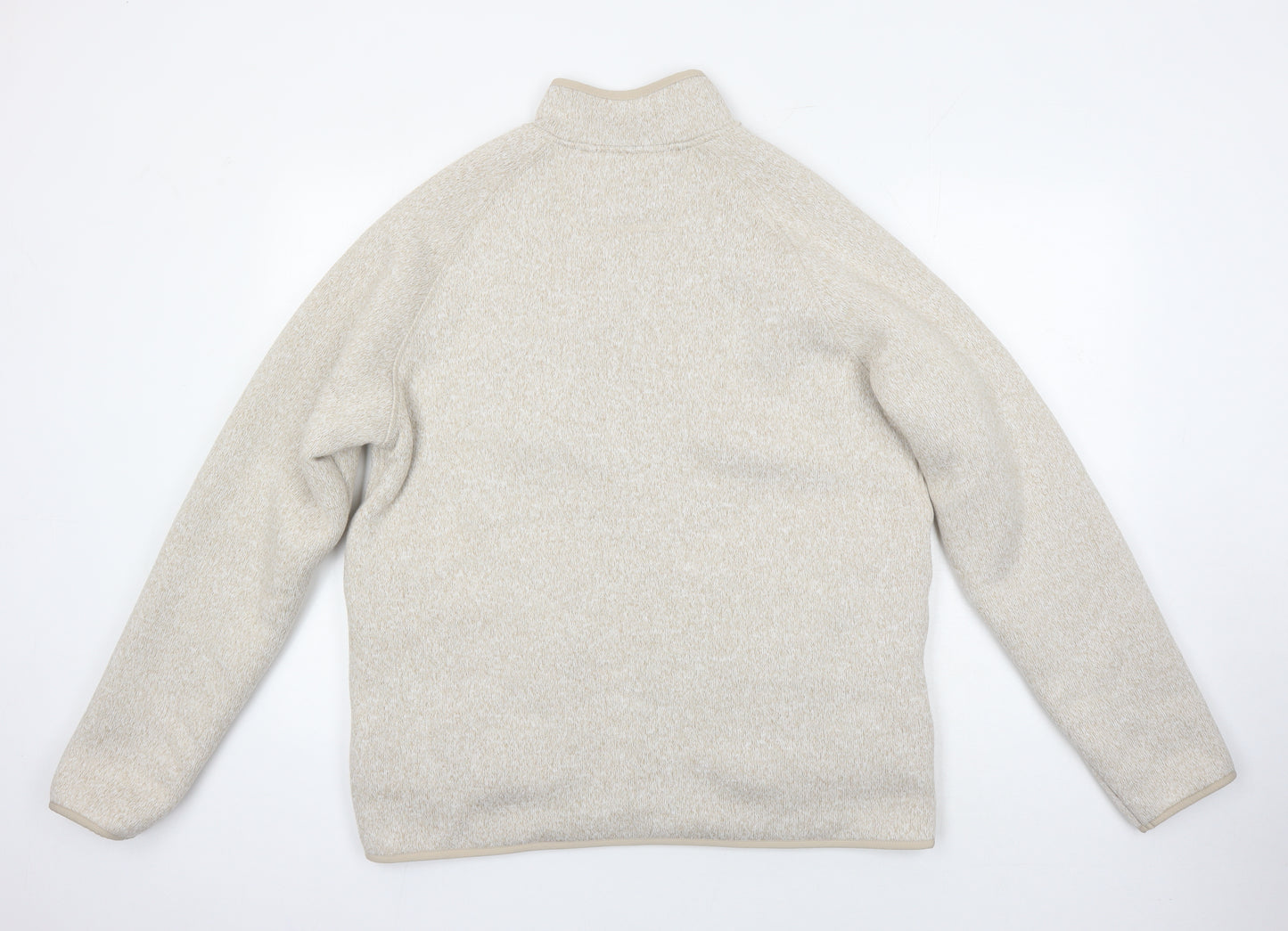 M&S Mens Beige Herringbone Jacket Size M - Fleece lining