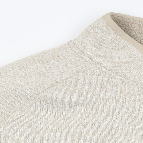 M&S Mens Beige Herringbone Jacket Size M - Fleece lining