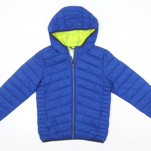 M&S Boys Blue Ikat Puffer Jacket Jacket Size 9-10 Years