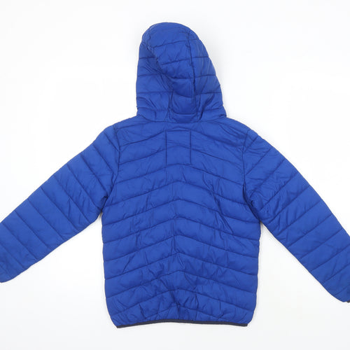 M&S Boys Blue Ikat Puffer Jacket Jacket Size 9-10 Years