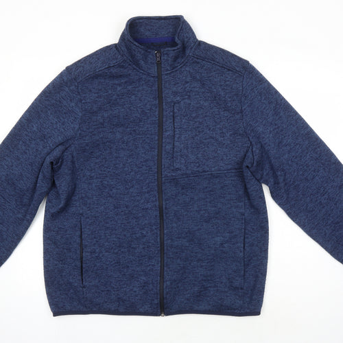 Lands End Mens Blue Herringbone Jacket Size L