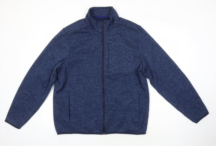 Lands End Mens Blue Herringbone Jacket Size L