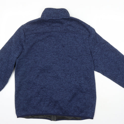Lands End Mens Blue Herringbone Jacket Size L