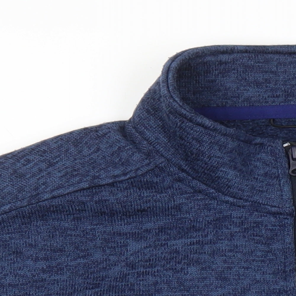 Lands End Mens Blue Herringbone Jacket Size L