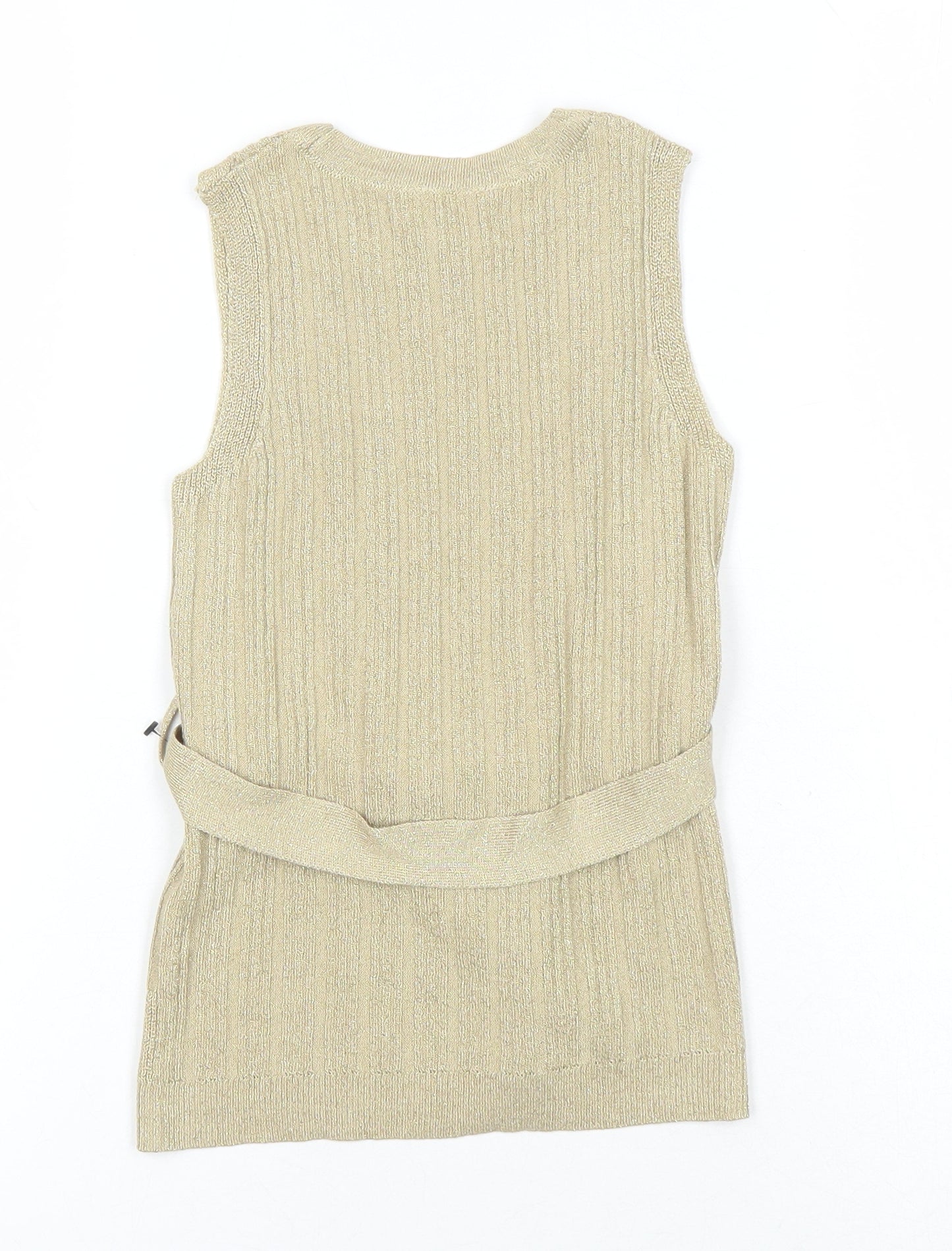 River Island Girls Gold Round Neck Viscose Tunic Jumper Size 4-5 Years