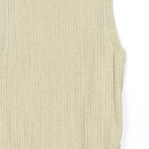 River Island Girls Gold Round Neck Viscose Tunic Jumper Size 4-5 Years
