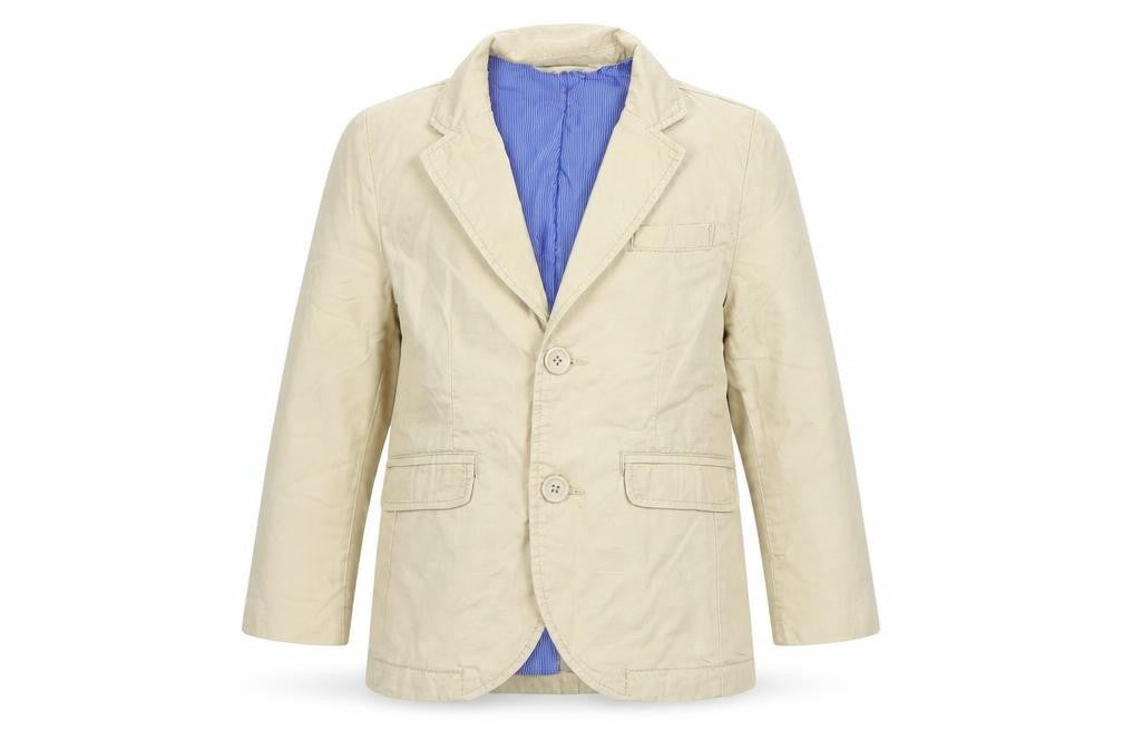 Front view of H&M boys’ beige jacket blazer, size 3-4, years