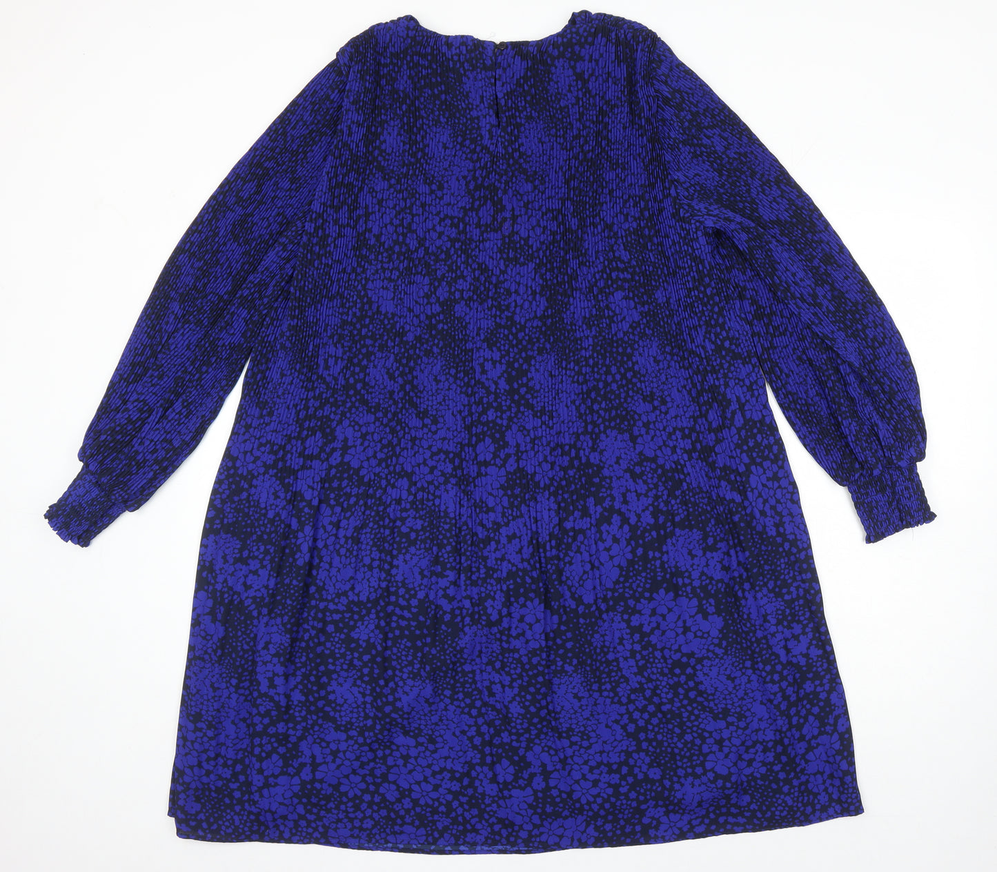 M&S Womens Multicoloured Floral Polyester Shift Size 14 Roll Neck
