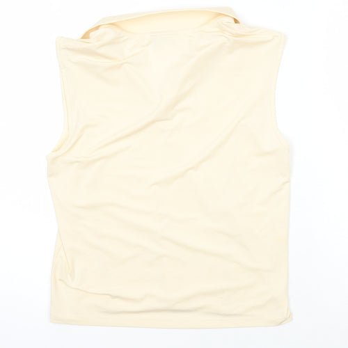 ASOS Womens Ivory Polyester Basic T-Shirt Size M Collared