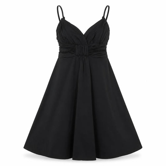 Front view of Principles women’s black houndstooth polyester a-line, size UK 6, sweetheart