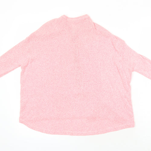 River Island Womens Pink Square Neck Herringbone Viscose Pullover Jumper Size 6