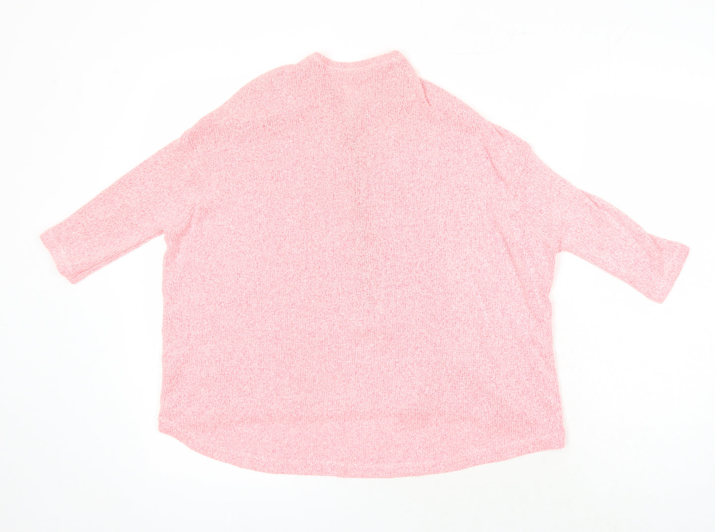 River Island Womens Pink Square Neck Herringbone Viscose Pullover Jumper Size 6