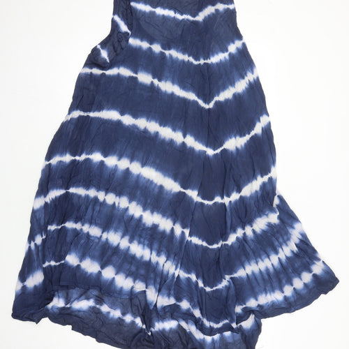 Jane Austin Womens Blue Striped Viscose Shift Size M Scoop Neck