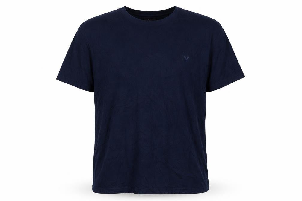 M&Co Mens Blue Cotton T-Shirt Size S Round Neck