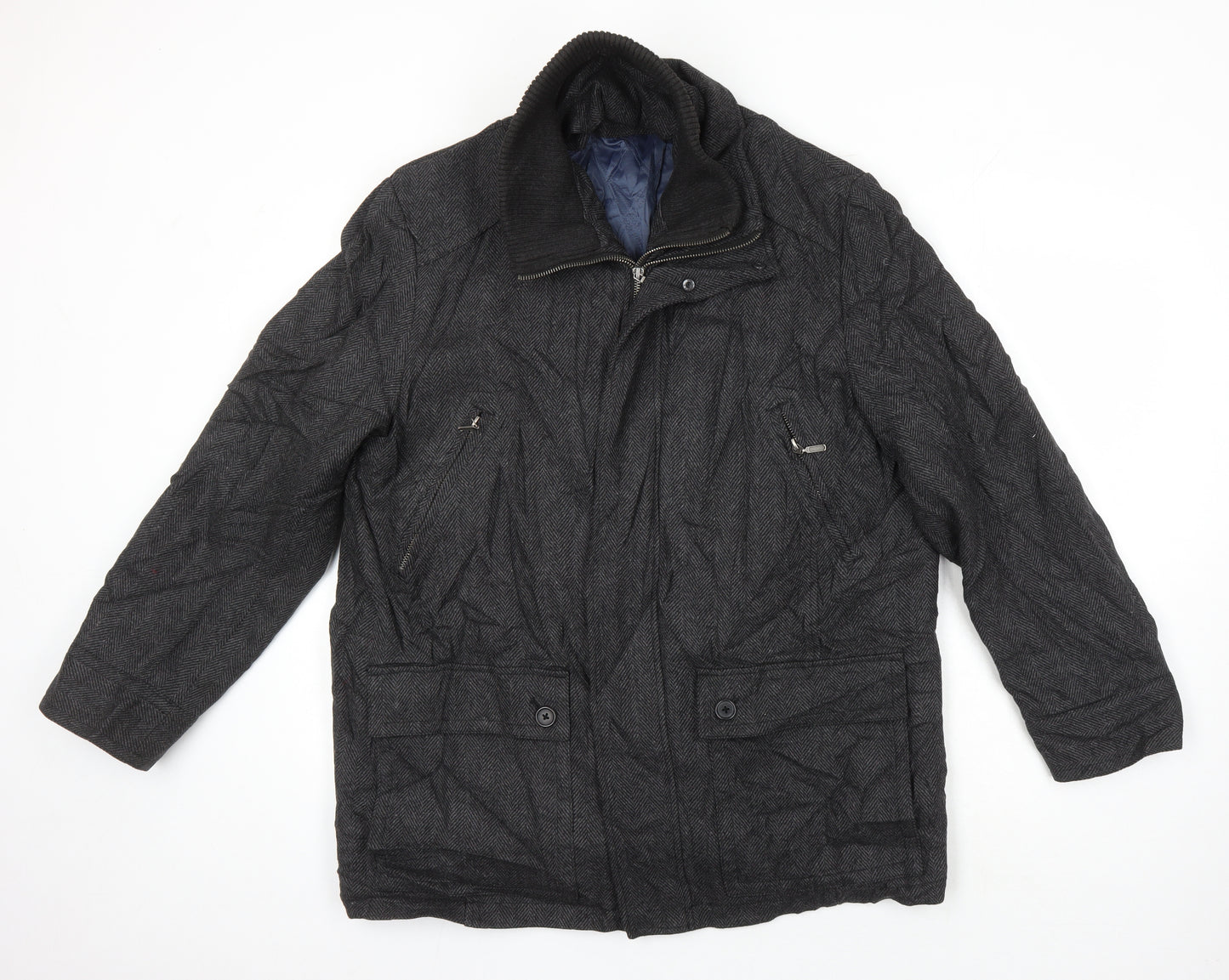 John Lewis Mens Grey Geometric Jacket Size L