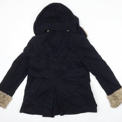 Topshop Womens Blue Overcoat Coat Size 8