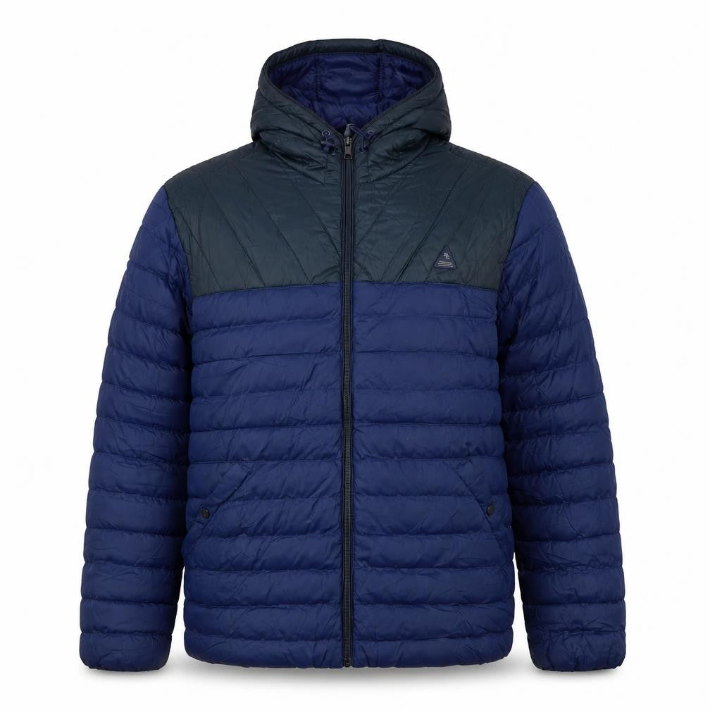 Front view of Officers Club men’s blue jacket, size XL