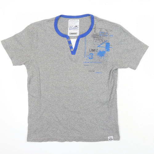 Urban Spirit Mens Grey Polyester T-Shirt Size M V-Neck