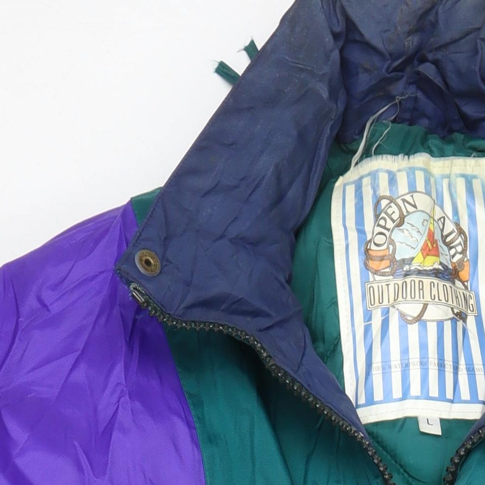 Open Air Clothing Mens Multicoloured Jacket Coat Size L Zip