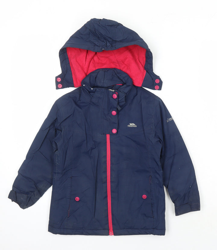 Tresspass Girls Blue Jacket Size 3-4 Years Zip - BMW