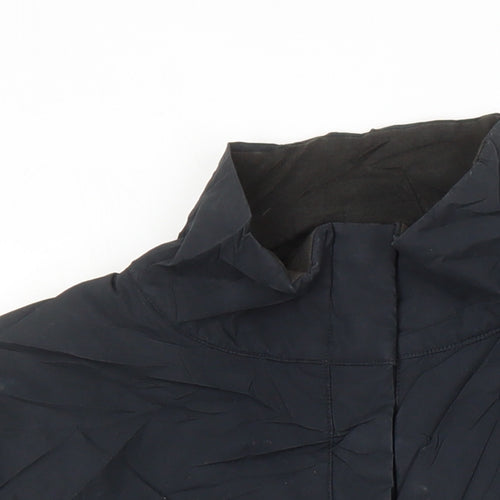 NICOLE FARHI Womens Black Jacket Size 12 Snap - Half closure