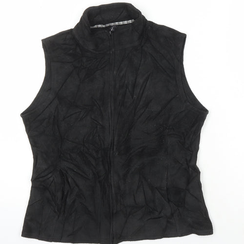 M&S Womens Black Gilet Waistcoat Size 12 Zip