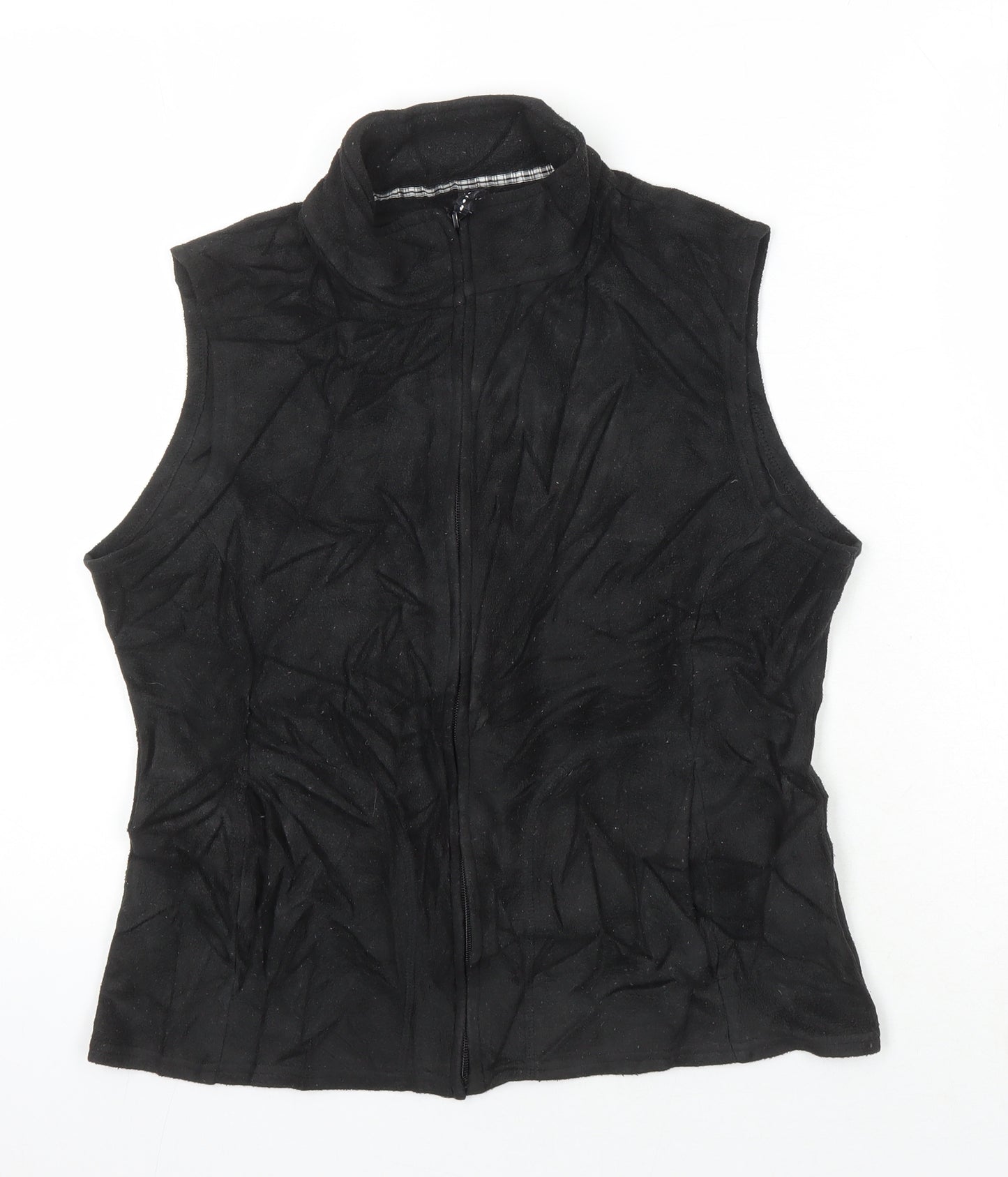M&S Womens Black Gilet Waistcoat Size 12 Zip