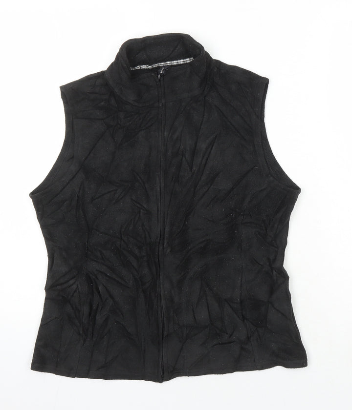 M&S Womens Black Gilet Waistcoat Size 12 Zip