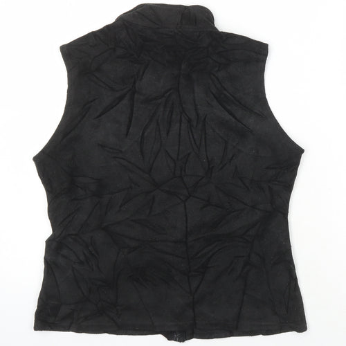 M&S Womens Black Gilet Waistcoat Size 12 Zip