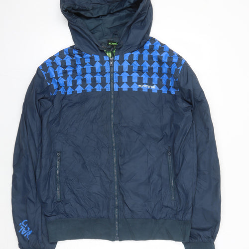 Criminal Mens Blue Jacket Size XL Zip