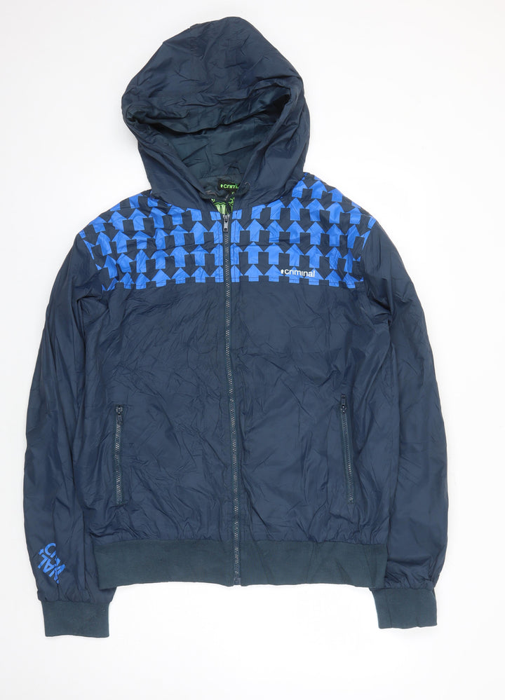 Criminal Mens Blue Jacket Size XL Zip