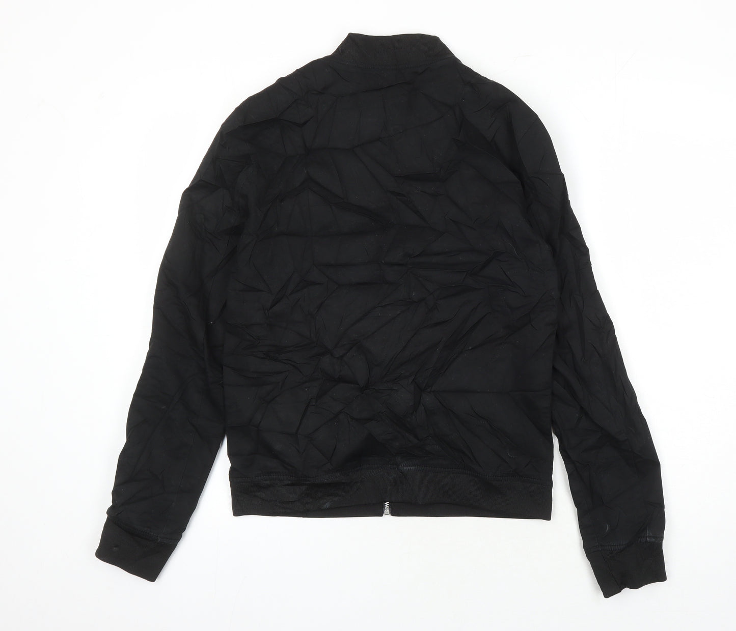 ASOS Womens Black Herringbone Bomber Jacket Jacket Size S Zip
