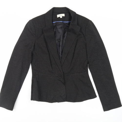 Linea Womens Black Polka Dot Jacket Blazer Size 10 Button