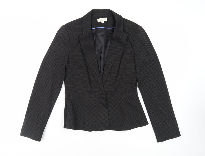 Linea Womens Black Polka Dot Jacket Blazer Size 10 Button