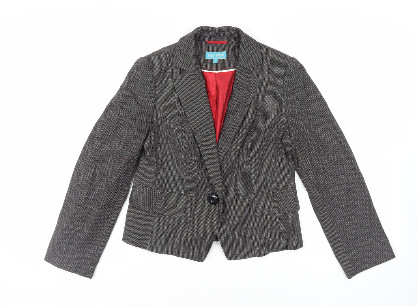 Marks and Spencer Womens Black Polka Dot Jacket Blazer Size 12 Button