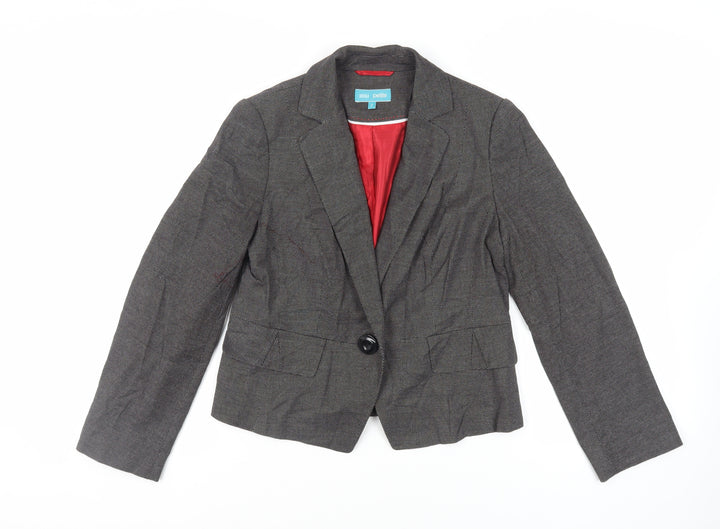 Marks and Spencer Womens Black Polka Dot Jacket Blazer Size 12 Button