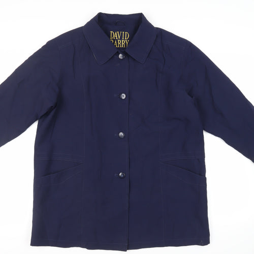 David Barry Womens Blue Jacket Size 20 Button