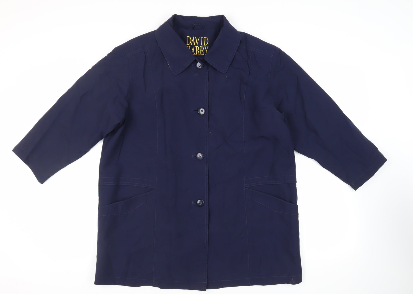 David Barry Womens Blue Jacket Size 20 Button