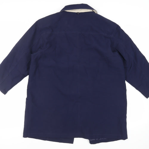 David Barry Womens Blue Jacket Size 20 Button