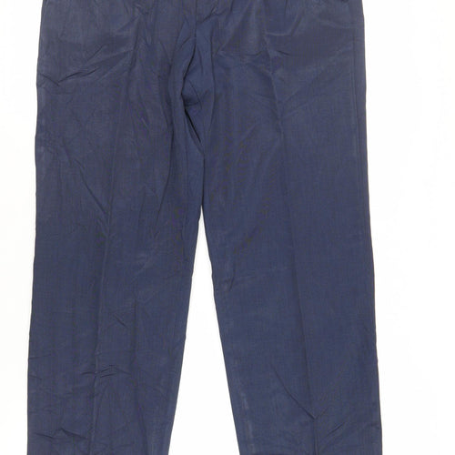 Marks and Spencer Mens Blue Polyester Dress Pants Trousers Size 36 in L33 in Regular Zip