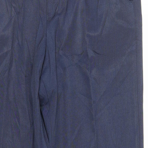 Marks and Spencer Mens Blue Polyester Dress Pants Trousers Size 36 in L33 in Regular Zip