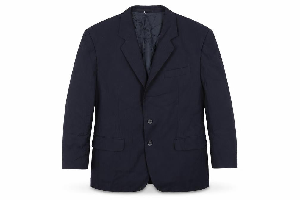 Varteks Mens Blue Striped Polyester Jacket Suit Jacket Size 40 Regular