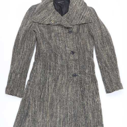 Great Plains London Womens Grey Overcoat Coat Size XS Button