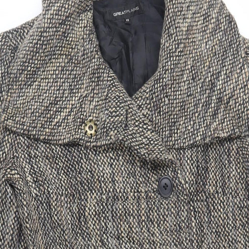 Great Plains London Womens Grey Overcoat Coat Size XS Button