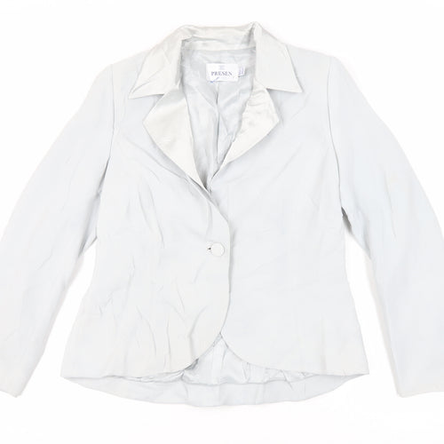 Presen De Luxe Womens Blue Jacket Blazer Size 12 Button