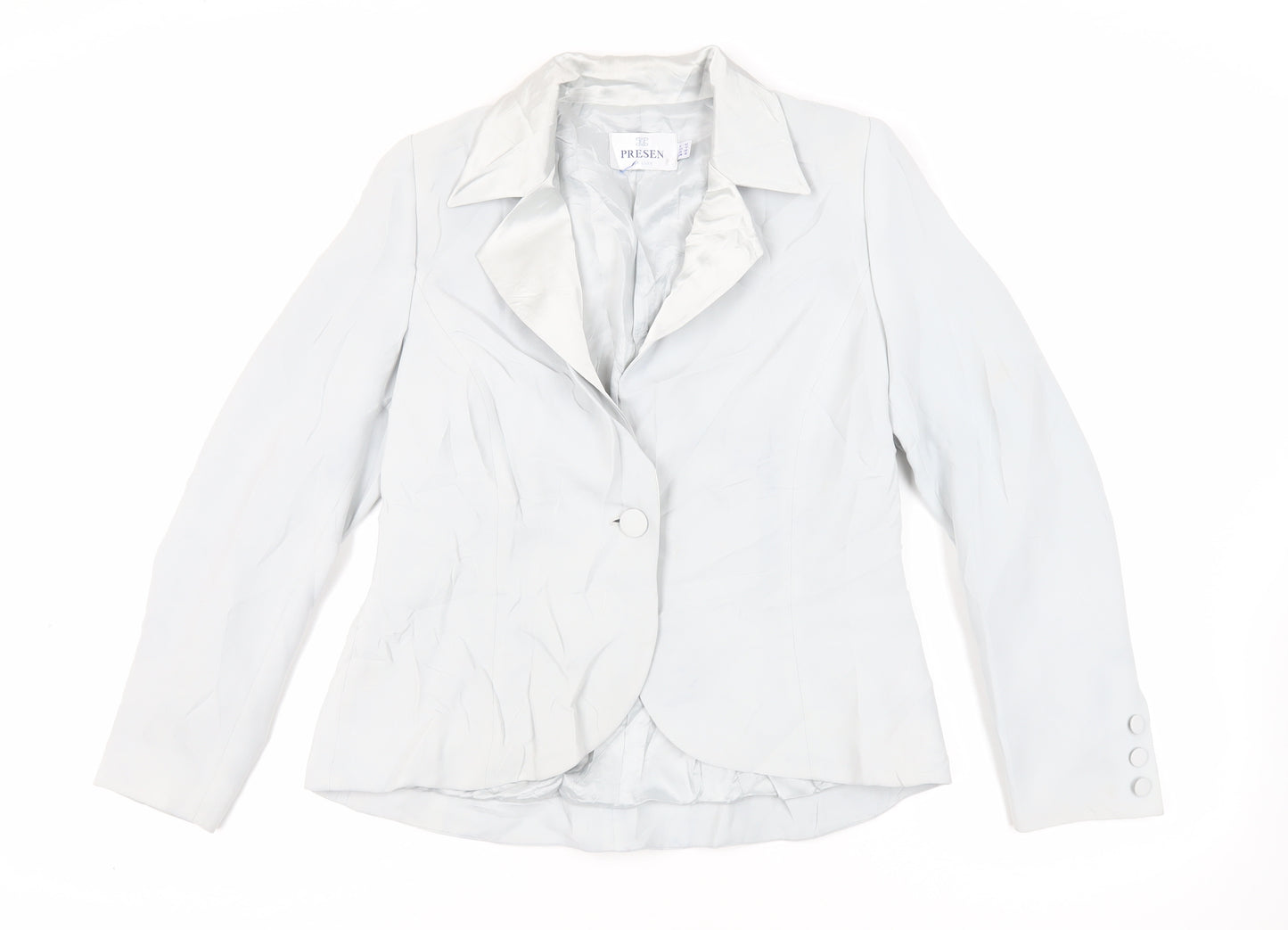 Presen De Luxe Womens Blue Jacket Blazer Size 12 Button
